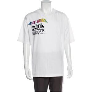 LOUIS VUITTON Paris TShirt S ITALY White Kansas Winds Not Home Rainbow Cotton